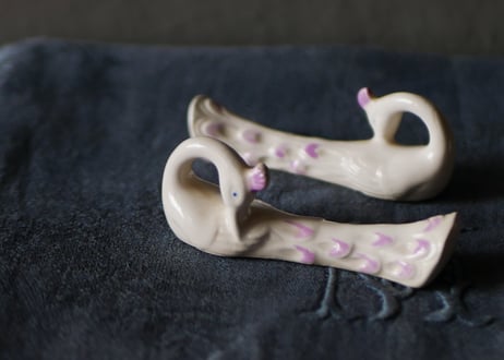 孔雀のカトラリーレスト　クジャク　フランスヴィンテージ　ブロカント