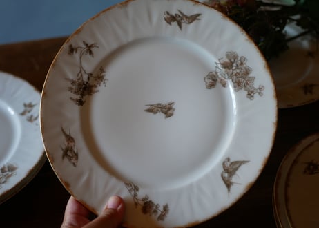 STOCK→1   リモージュ LIMOGES ツバメプレート D.E.F  フランスアンティーク