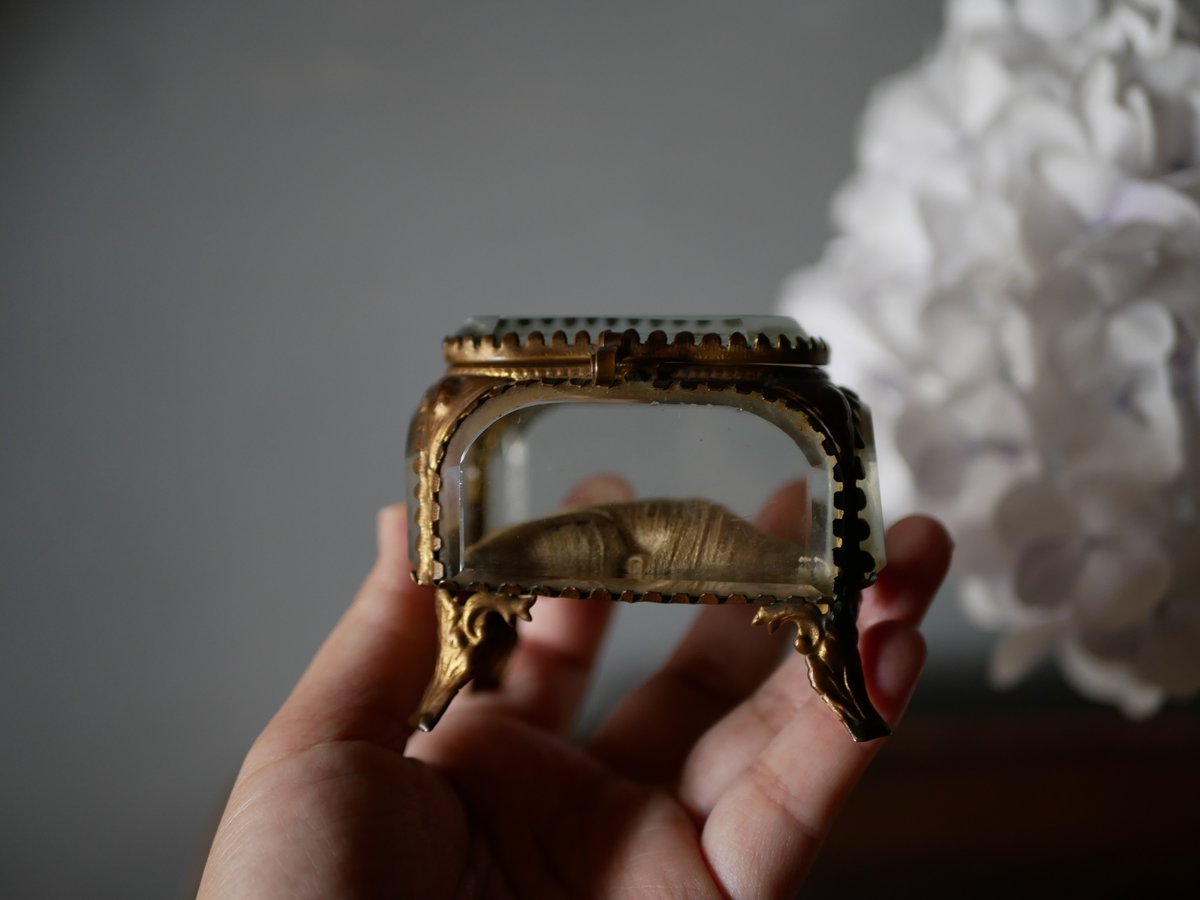 ガラスのアンティークジュエリーボックス フランスアンティーク