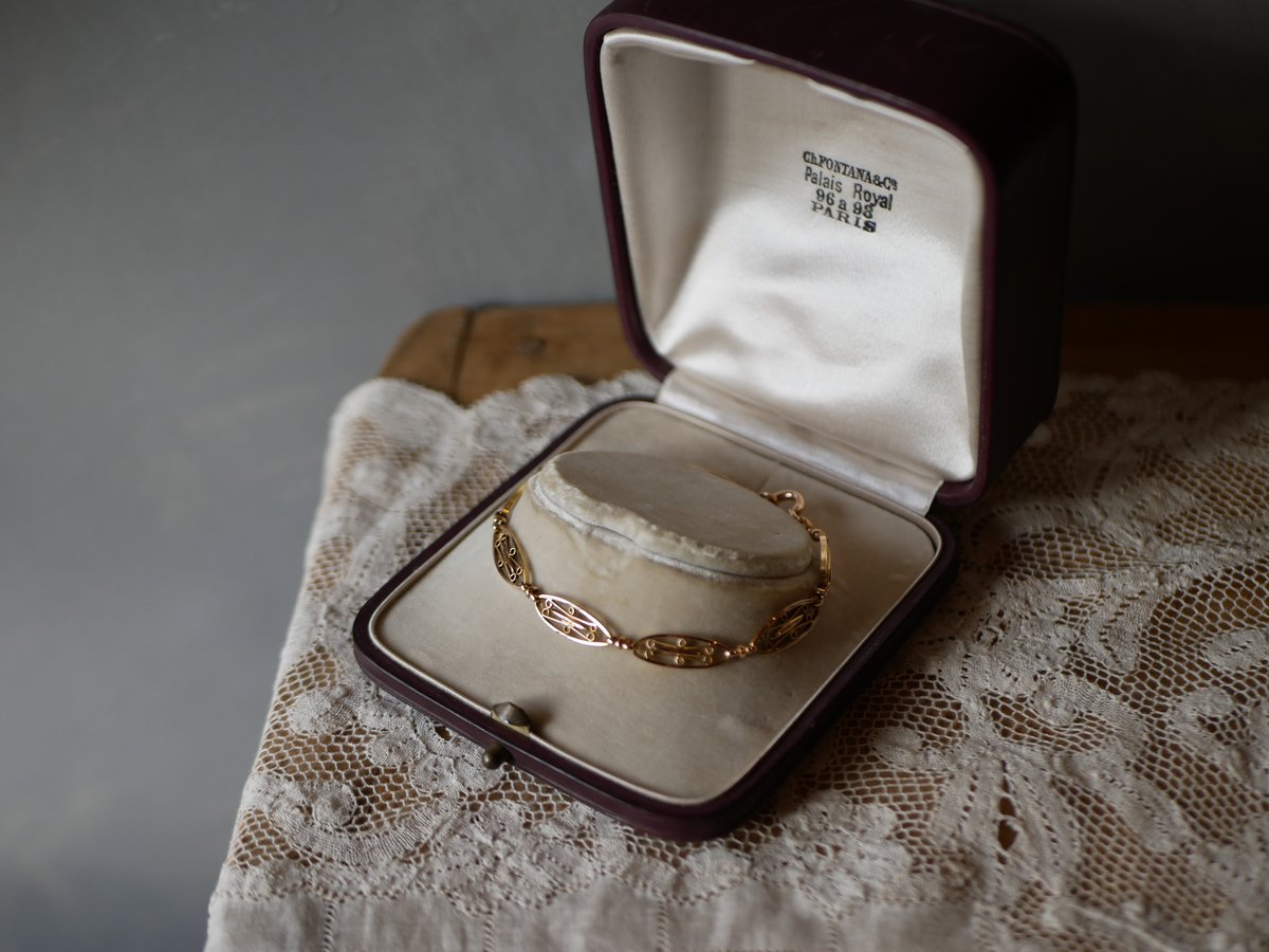 FB-07】フィリグリー K18 アンティークブレスレット アンティーク