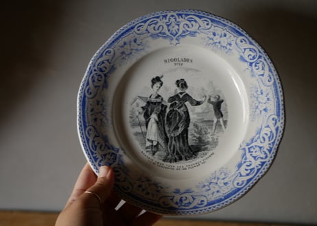Creil et Montereau クレイユモントロー アンティークプレート　ブルー　フランスアンティーク