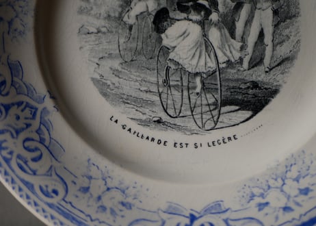 Creil et Montereau クレイユモントロー アンティークプレート　ブルー　フランスアンティーク
