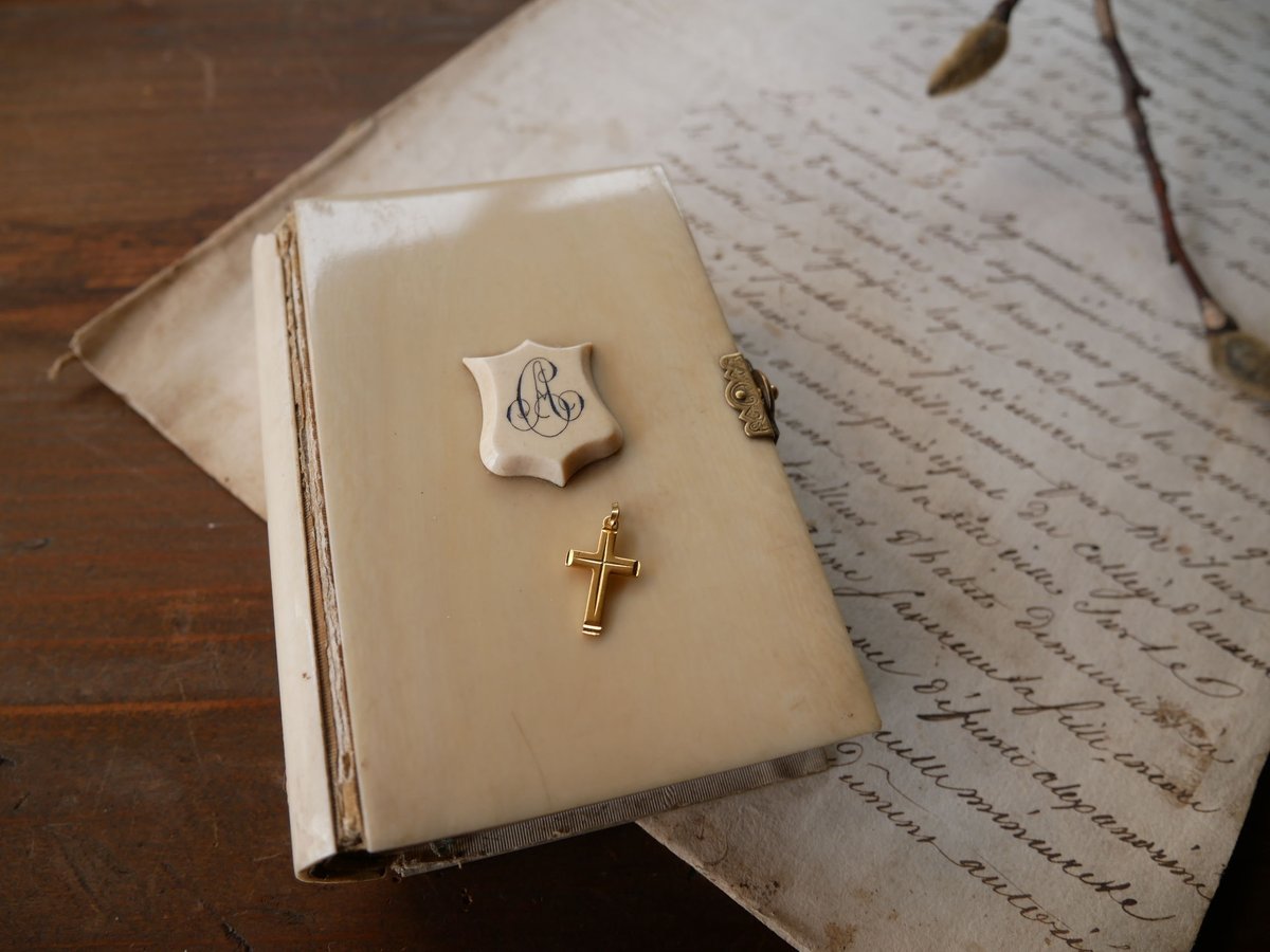 フランスアンティーク クロス 十字架 ネックレストップ 送料無料