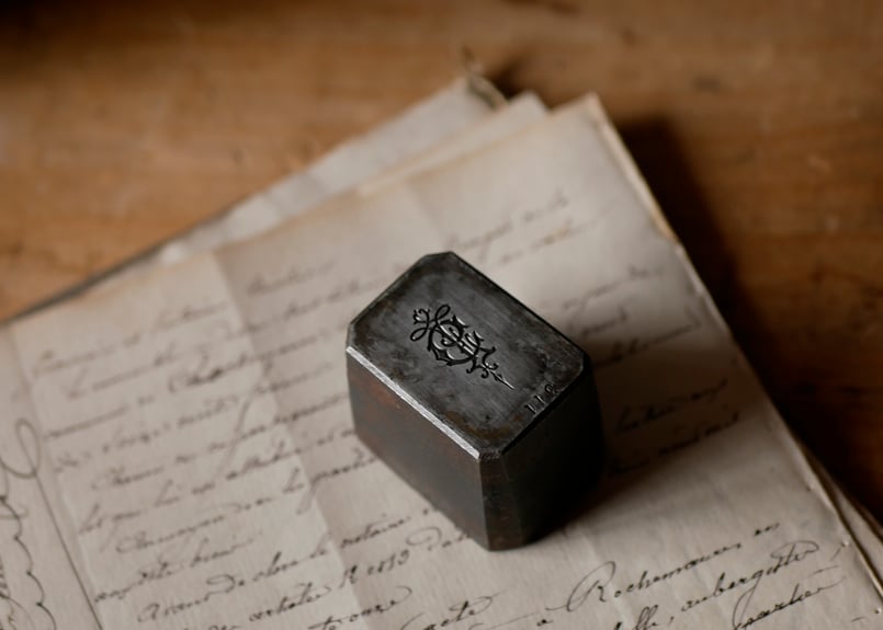 モノグラム ペーパーウェイト 文鎮 フランスアンティーク ブロカント