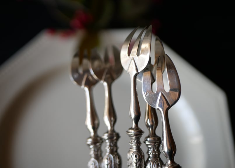 ミネルヴァ刻印 純銀 フランスアンティーク シルバーフォーク