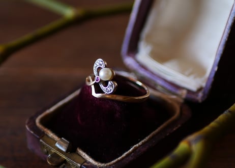ヤドリギモチーフ 18K フランスアンティーク  指輪 アンティークリング