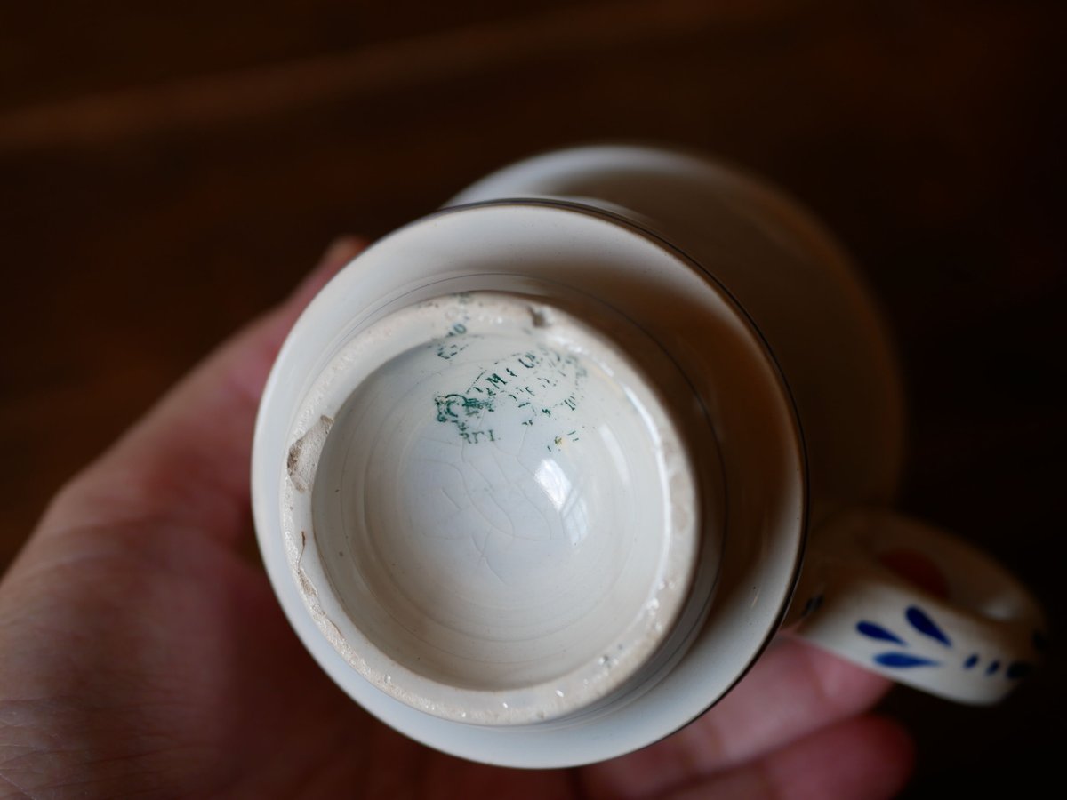 フランス　アンティーク　creil montereau カップ　湯呑み　ポット フランス アンティーク creil montereau カップ 湯呑み ポット