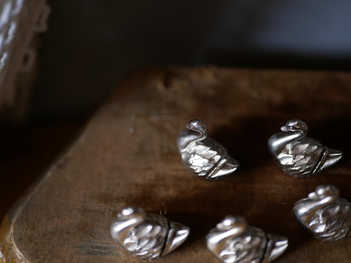 白鳥 スワン 刻印あり カードホルダー フランスヴィンテージ