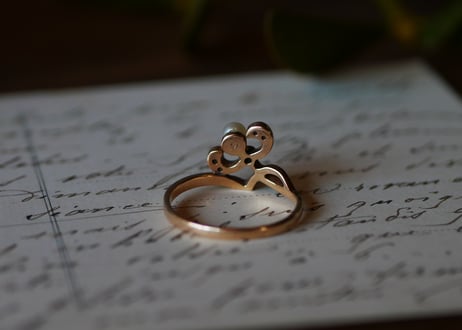ヤドリギモチーフ 18K フランスアンティーク  指輪 アンティークリング