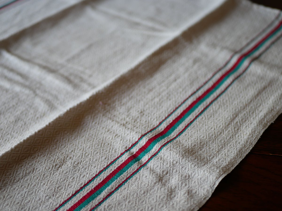 バスク リネン トーション インディゴ キッチン クロス フランス