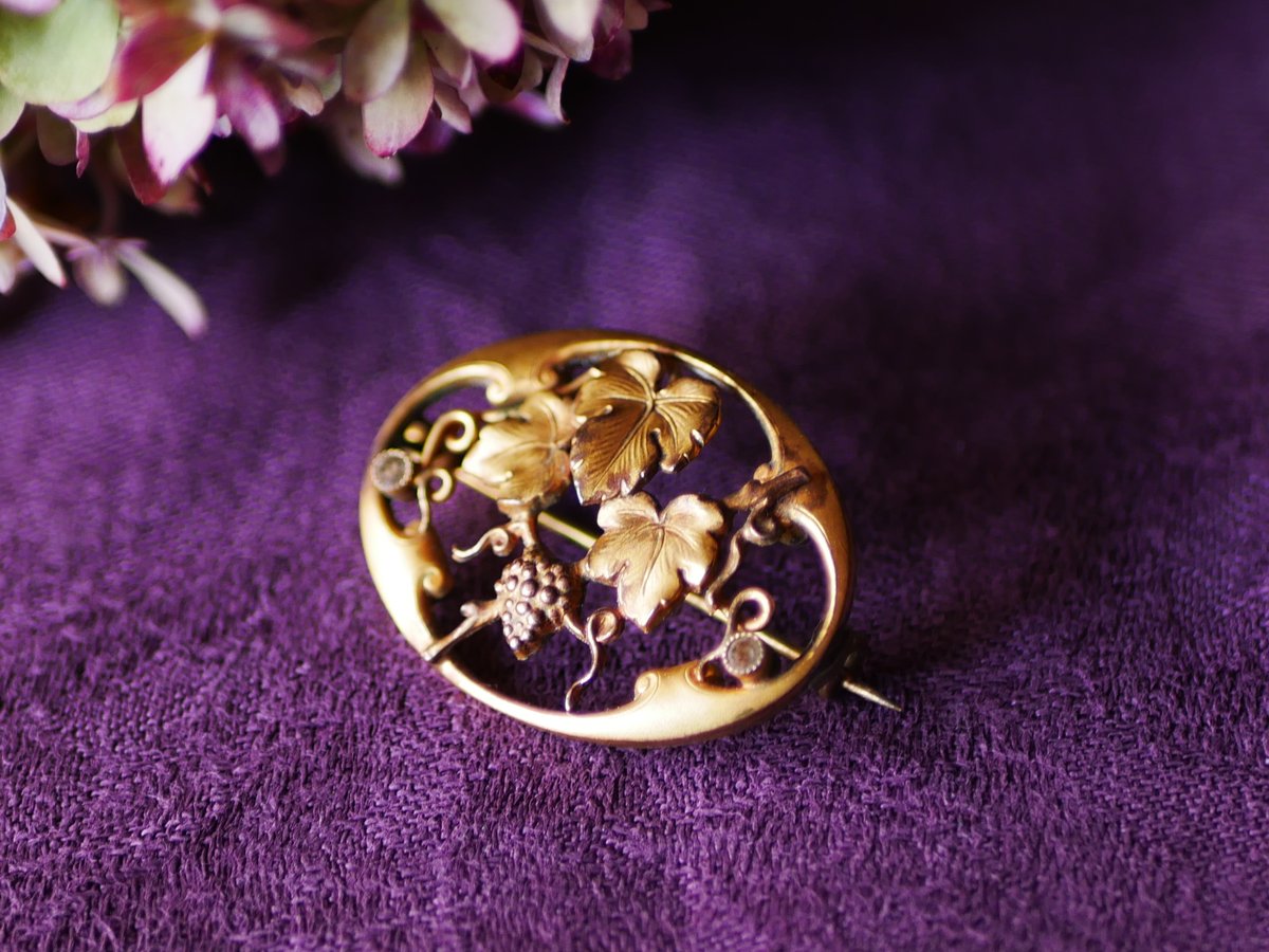 葡萄 ブドウのブローチ アンティークブローチ フランスアンティーク