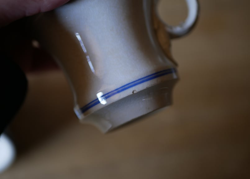 アンティーク ブリュロ フランス ブロカント ブリュロカップ ブルーライン フランスアンティーク ブロカント