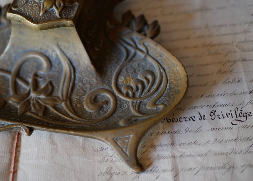 フランスアンティークアールヌーボートレイ真鍮ブラスレリーフ