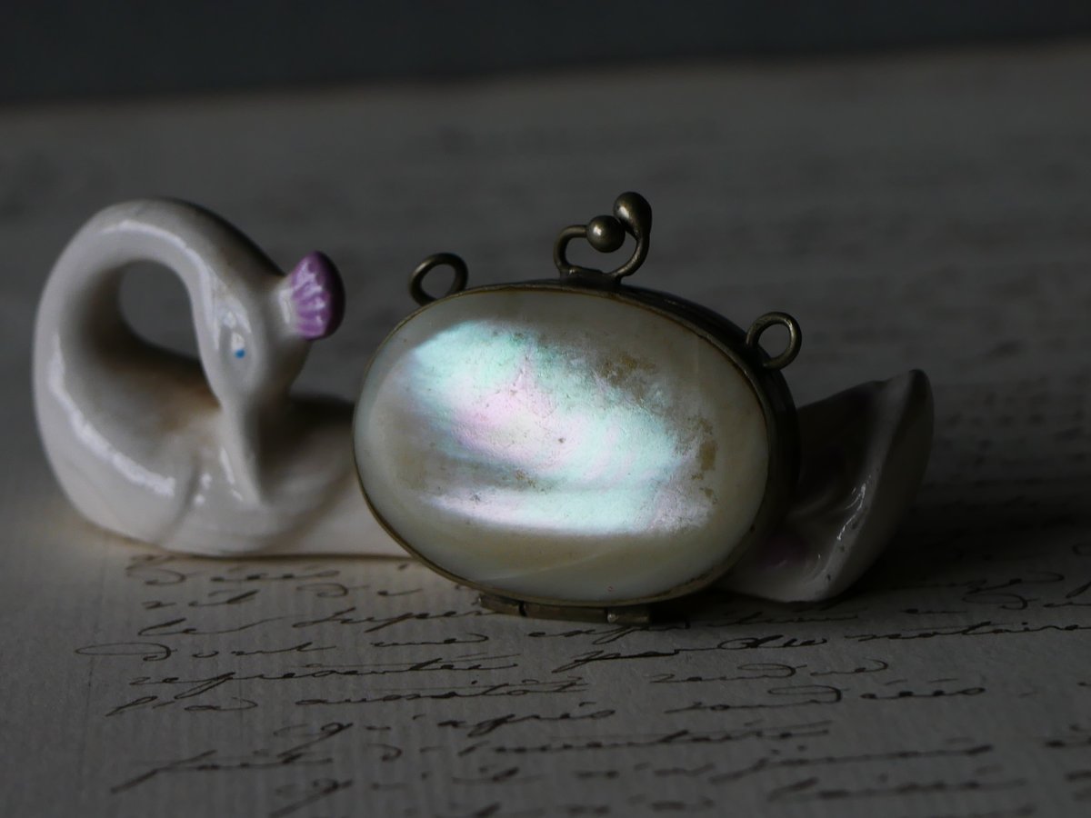 白蝶貝 マザーオブパール 小さなケース フランスアンティーク