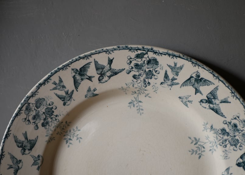 アンティークプレート すずめ 鳥 フランスアンティーク アンティークの