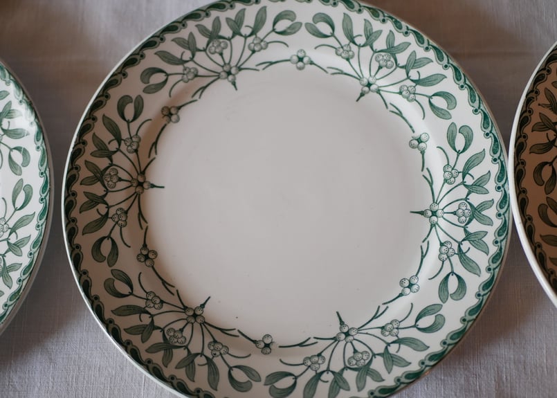 Stock→5 平皿 ヤドリギ フランスアンティーク 宿り木 brocante | maman