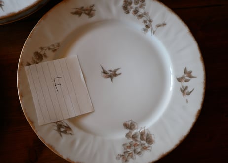 STOCK→1   リモージュ LIMOGES ツバメプレート D.E.F  フランスアンティーク