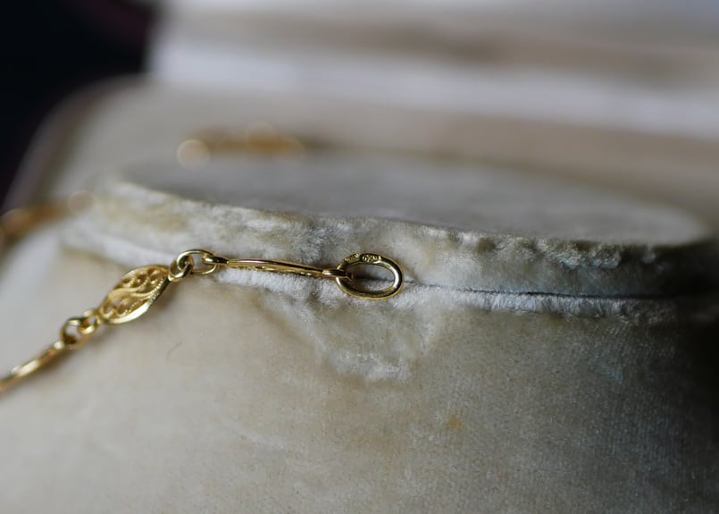 O様御成約品 FB-06】K18 フィリグリーブレスレット フランス