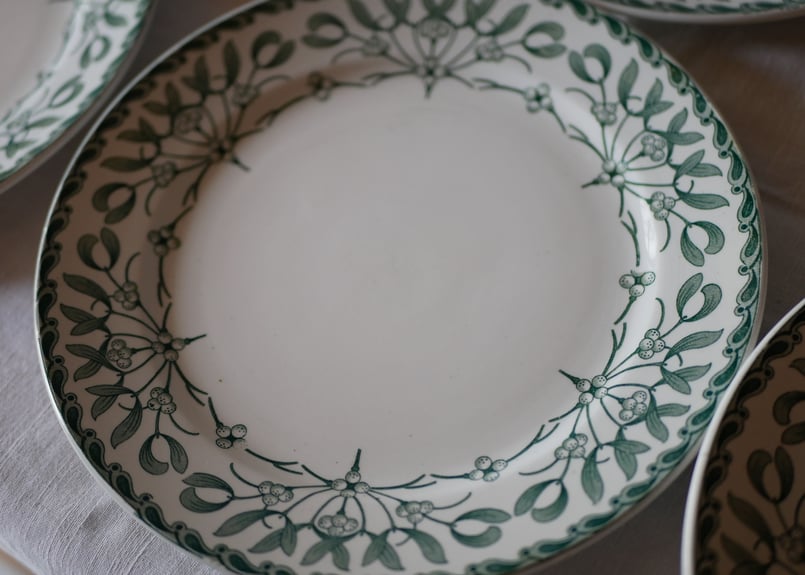 Stock→5 平皿 ヤドリギ フランスアンティーク 宿り木 brocante | maman