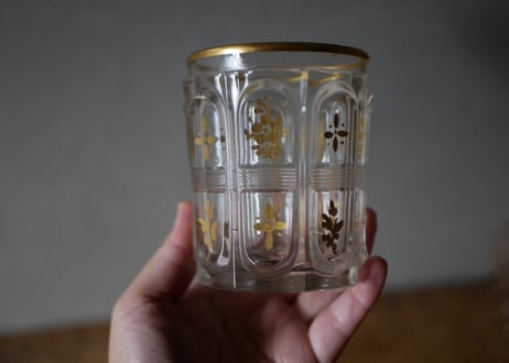 クリスタル　金彩　グラス　シャルル10世　フランスアンティーク　アンティークのある暮らし