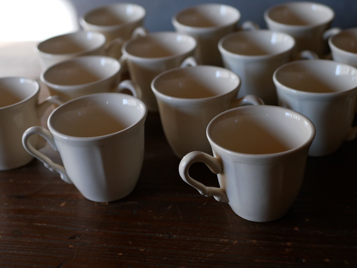 希少　19世紀　フランス　アンティーク　コーヒーカップ　白磁　ブリュロ　デミタス ラスト1客！レアなブリュロカップ＆ソーサー フランス