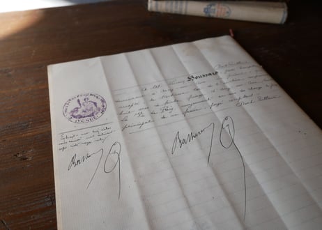 フランス　ビンテージ　公文書　1976年