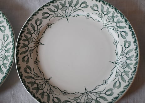 Stock→5 平皿 ヤドリギ フランスアンティーク 宿り木 brocante