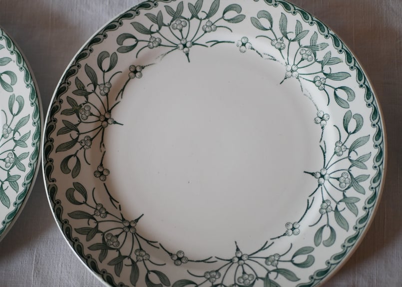 Stock→5 平皿 ヤドリギ フランスアンティーク 宿り木 brocante | maman