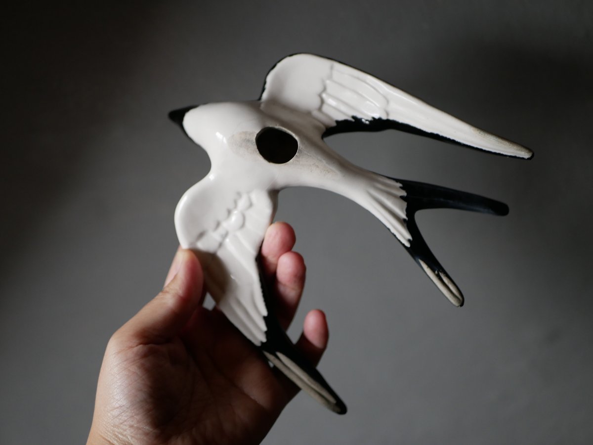 フランスアンティーク・陶器のツバメ/ウォールデコ 陶器のつばめ ツバメ ウォールデコ 壁飾り アンティークのある暮らし