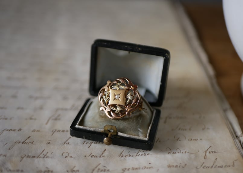 ゴールドプレート アンティークブローチ フランスアンティーク