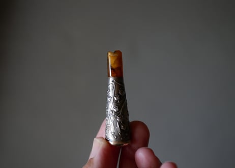 純銀　スズラン　すずらん　鈴蘭　葉巻ホルダー　チェルート　フランスアンティーク　アンティークのある暮らし