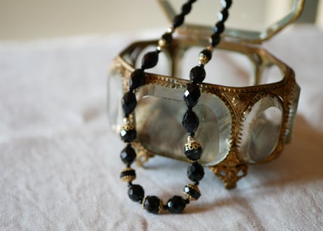 フレンチジェット　ガラスのネックレス　②french jet glass necklace