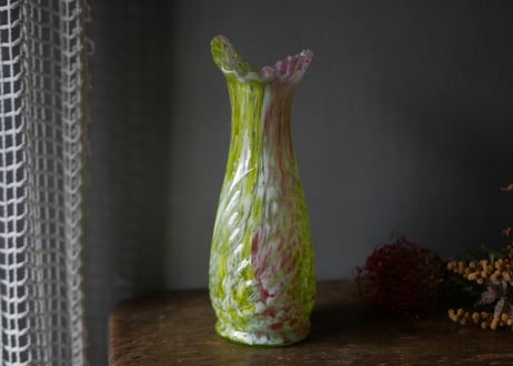 クリシー　花瓶　花器　イエローべース　フランスヴィンテージ　ブロカントのある暮らし