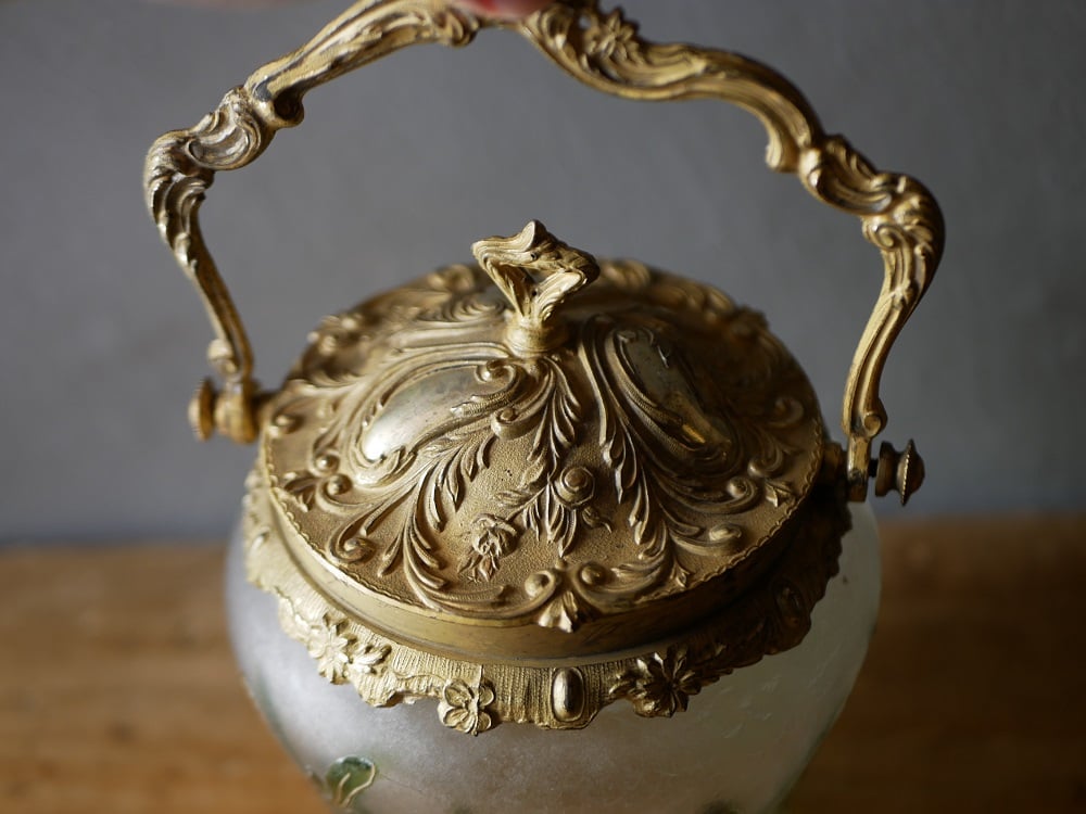 宿り木のビスケットジャー ベルエポック フランスアンティーク