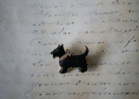 DOG ブローチ France brocante, vintage brooch スコティッシュ