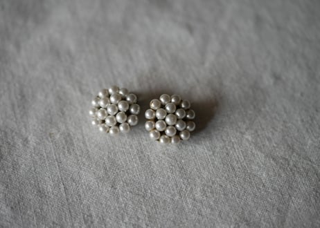 パールビーズのイヤリング　フランスヴィンテージ　フレンチアクセサリー