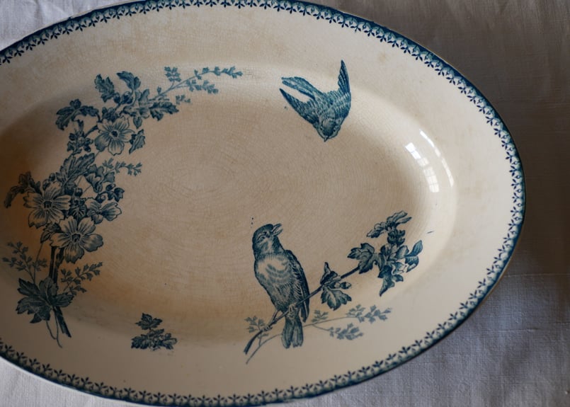 鳥の大きなお皿 フランスアンティーク ブロカント | mamantique