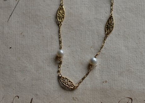 18K pearl＆filigree Necklace