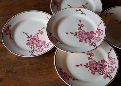 在庫→１　Fleurs de pêche 【桃の花】平皿 フランスアンティーク