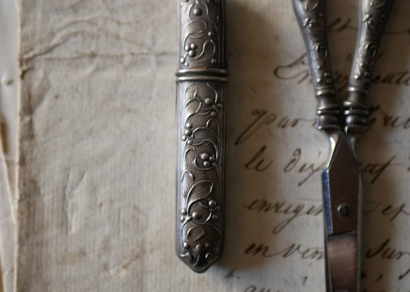 裁縫道具 セット 宿り木 ヤドリギ フランスアンティーク アンティーク