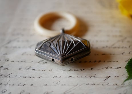 French silver, baby rattle