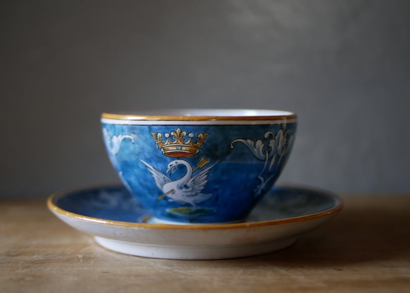 A フルール・ド・リス カップ＆ソーサー 鳥と王冠 フランス