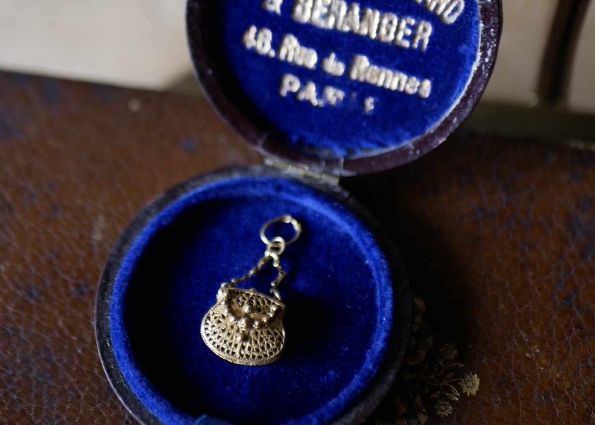 FN-13】 フィリグリー K18 チャーム ネックレス フランスアンティーク