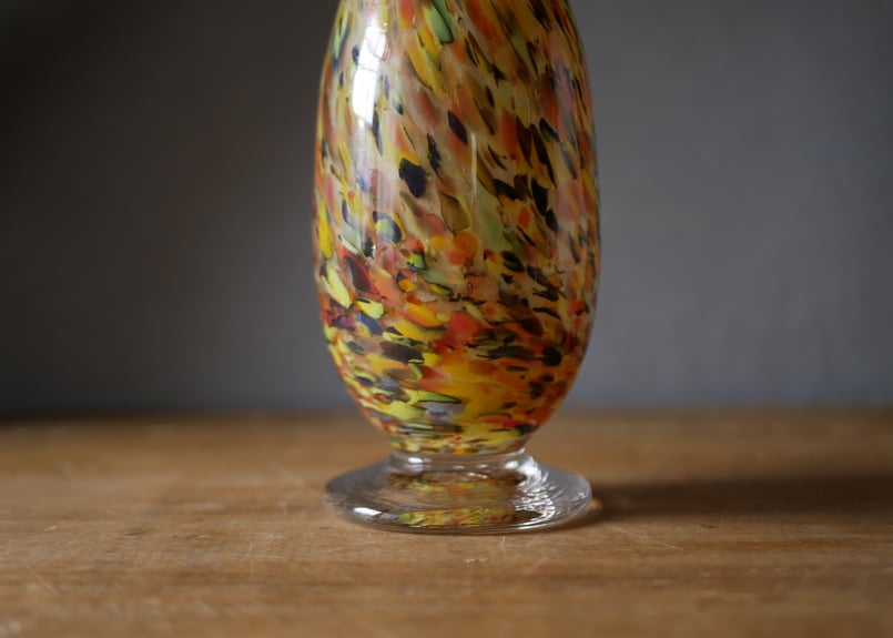 ヴィンテージフラワーベース マーブルガラス ムラーノ オブジェ MURANO