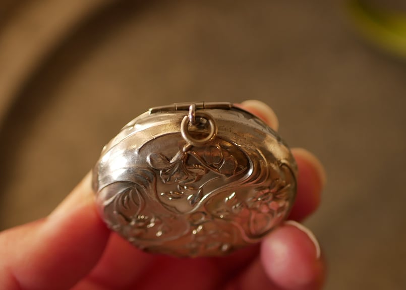 フランスヴィンテージ コンパクトミラーブロカント