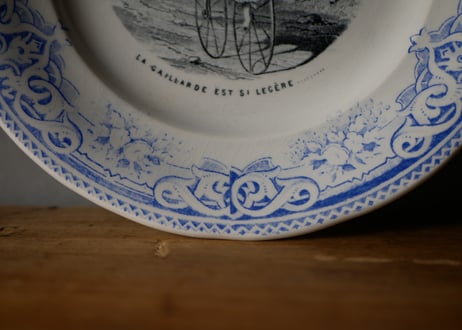 Creil et Montereau クレイユモントロー アンティークプレート　ブルー　フランスアンティーク