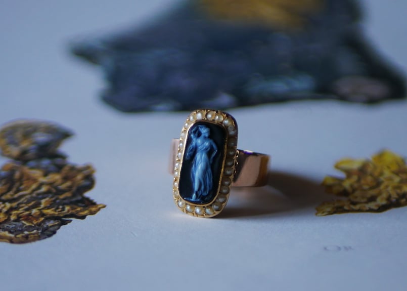 廃盤】bizoux /シードパール×K18イエローゴールドリング・リュリュ5号