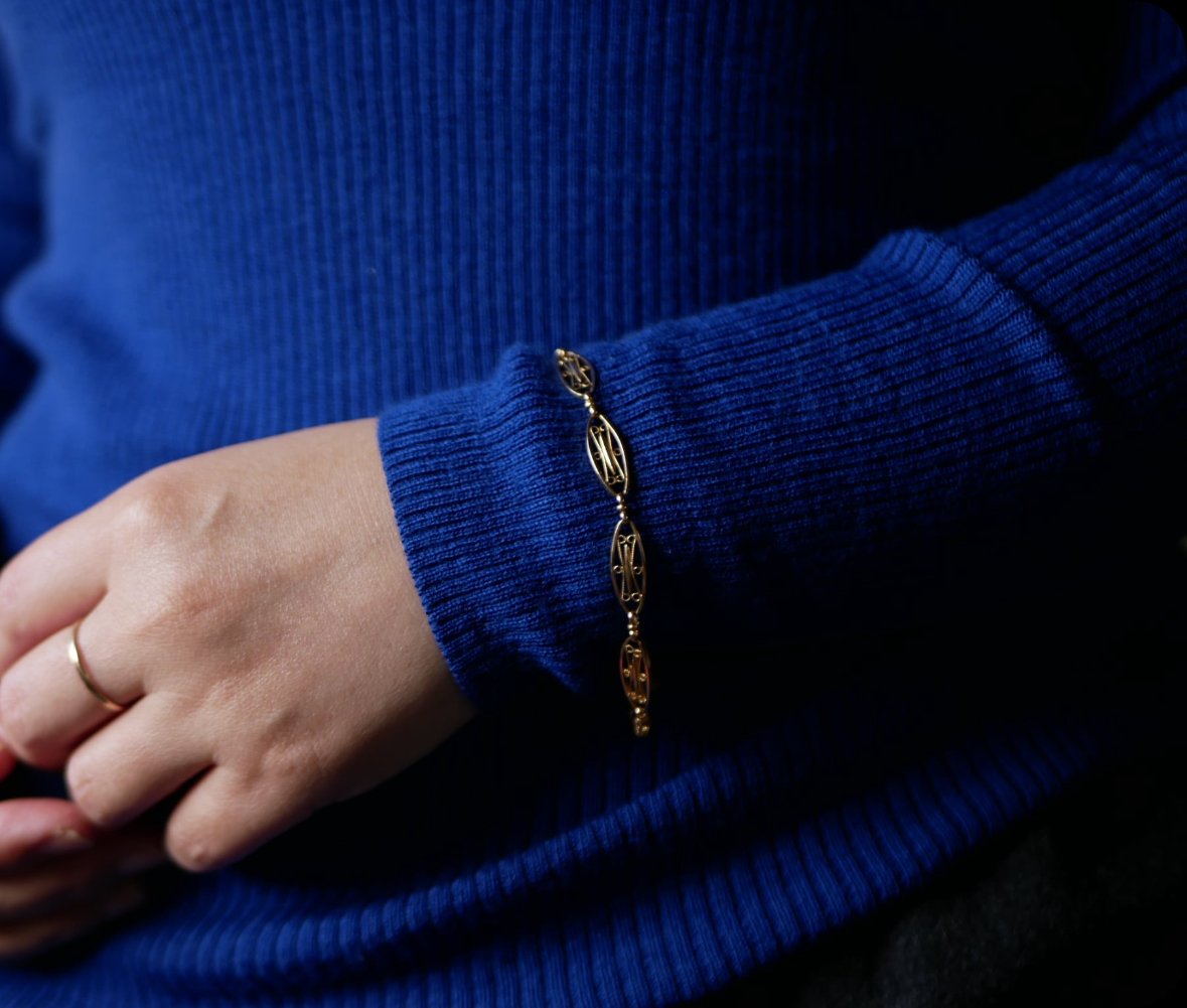 FB-07】フィリグリー K18 アンティークブレスレット アンティーク