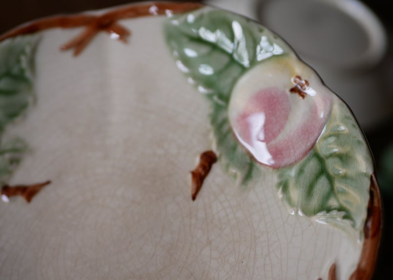 在庫→4 バルボティーヌ 桃 フランスアンティーク プレート