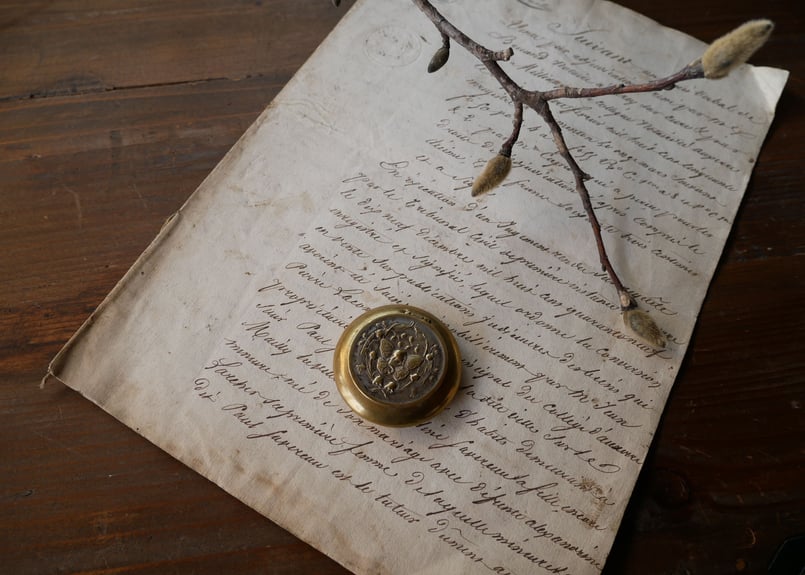 フランスアンティーク パウダーケース コンパクトミラー butterfly